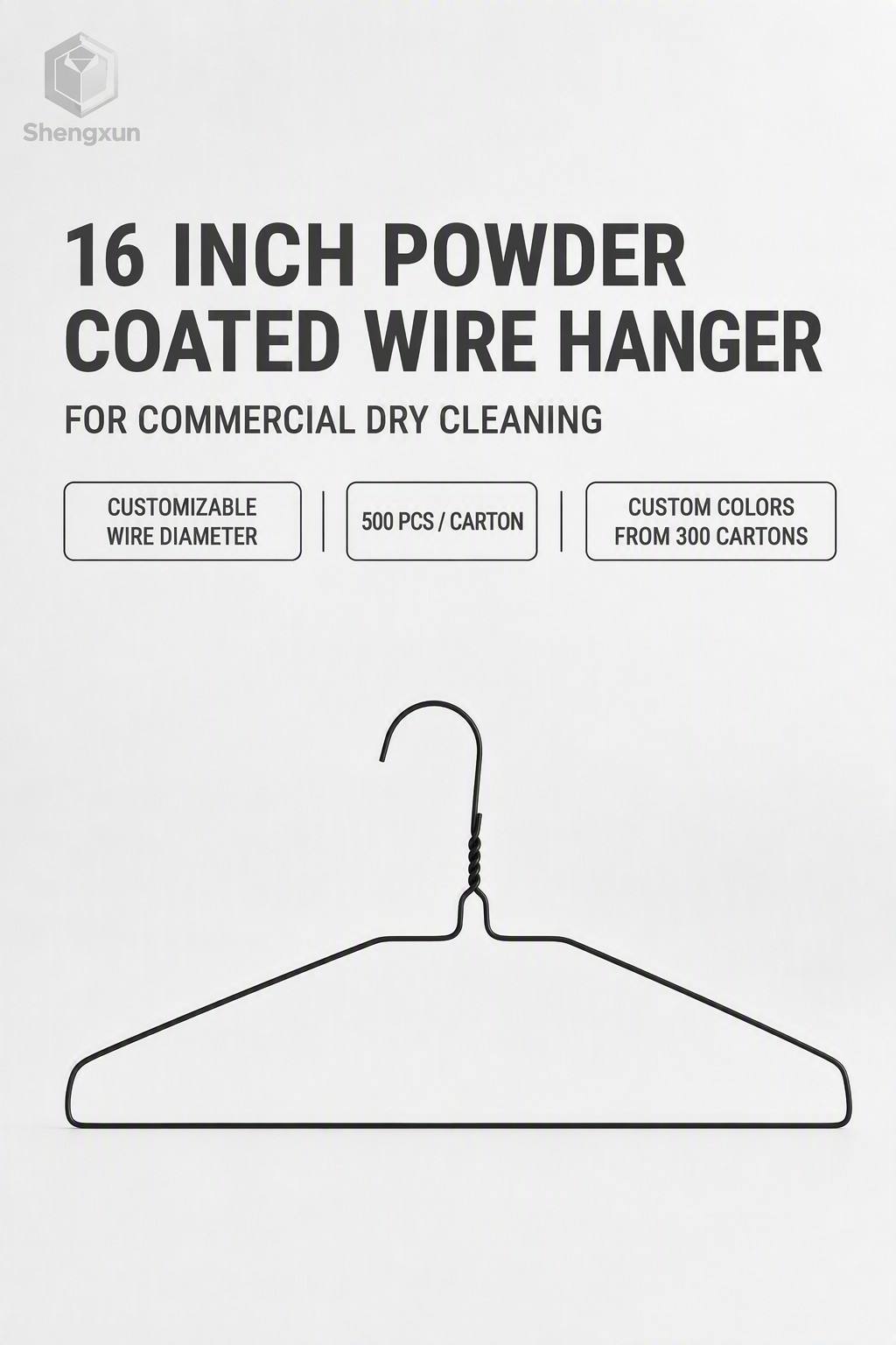 Black Coated Flat Shoulder Wire Hanger product view 6