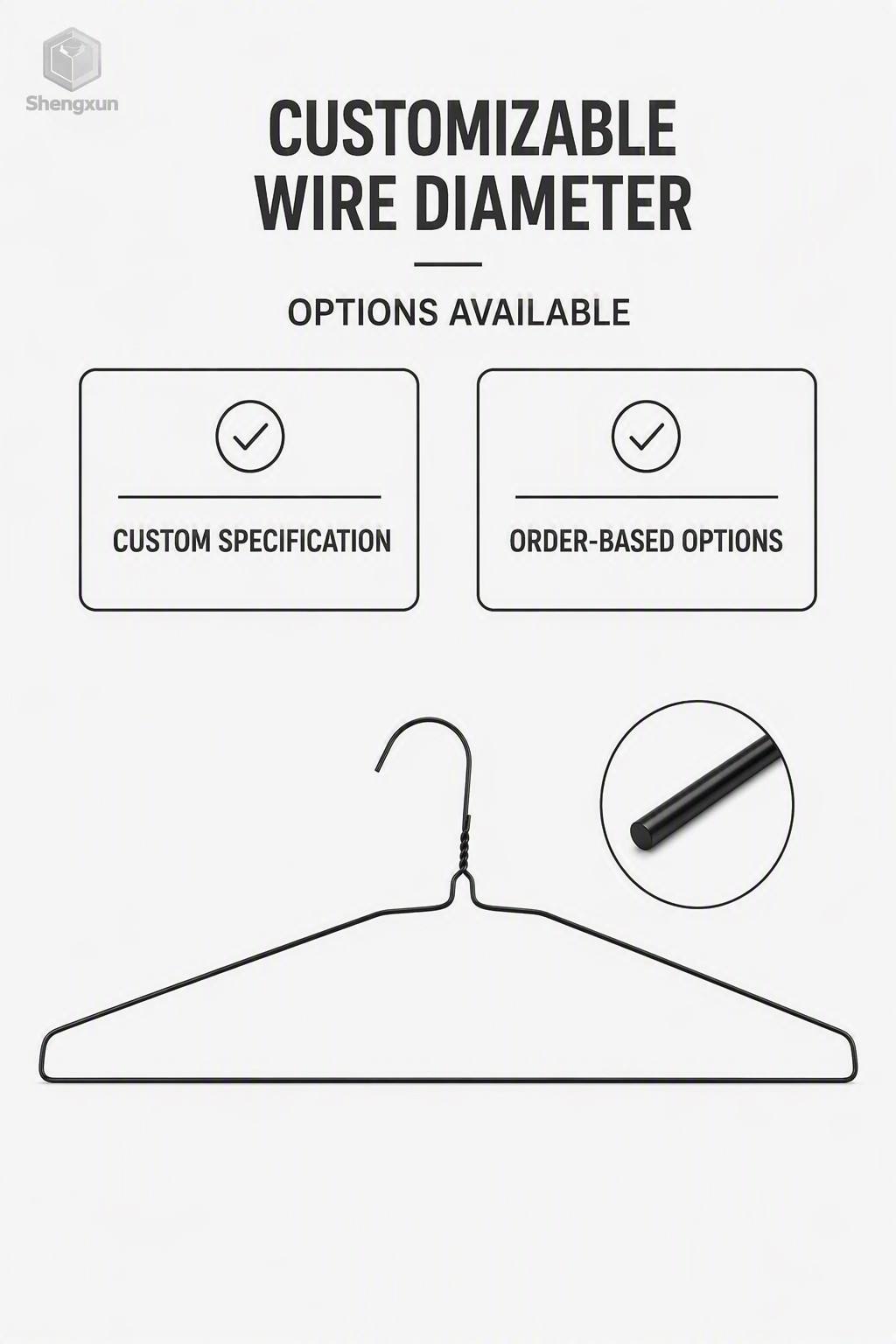 Black Coated Flat Shoulder Wire Hanger product view 7