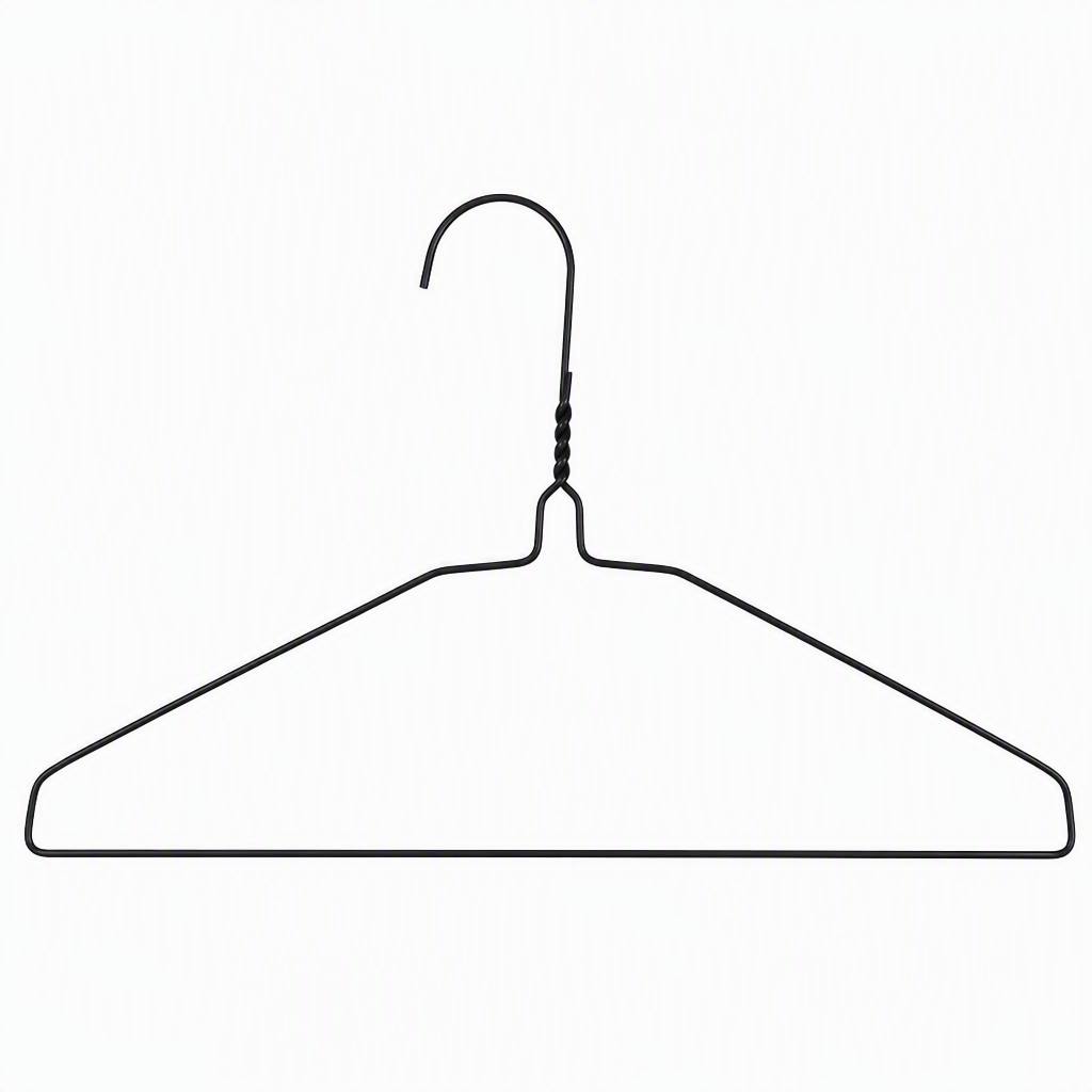 Black Coated Flat Shoulder Hanger