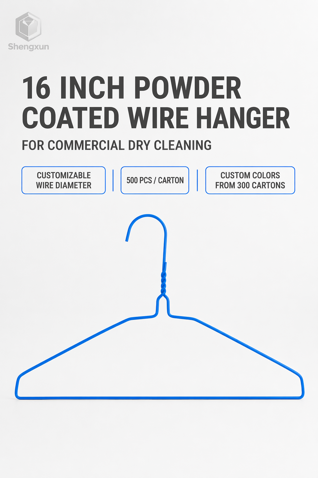 Blue Coated Flat Shoulder Wire Hanger product view 6