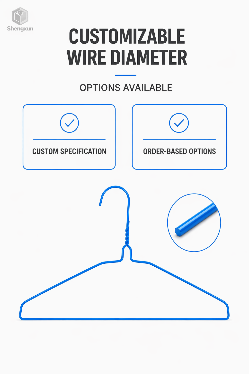 Blue Coated Flat Shoulder Wire Hanger product view 7