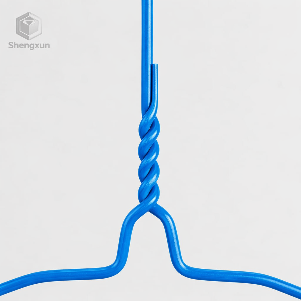 Blue Coated Flat Shoulder Wire Hanger product view 2