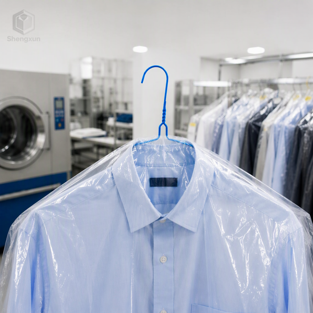 Blue Coated Flat Shoulder Wire Hanger product view 3