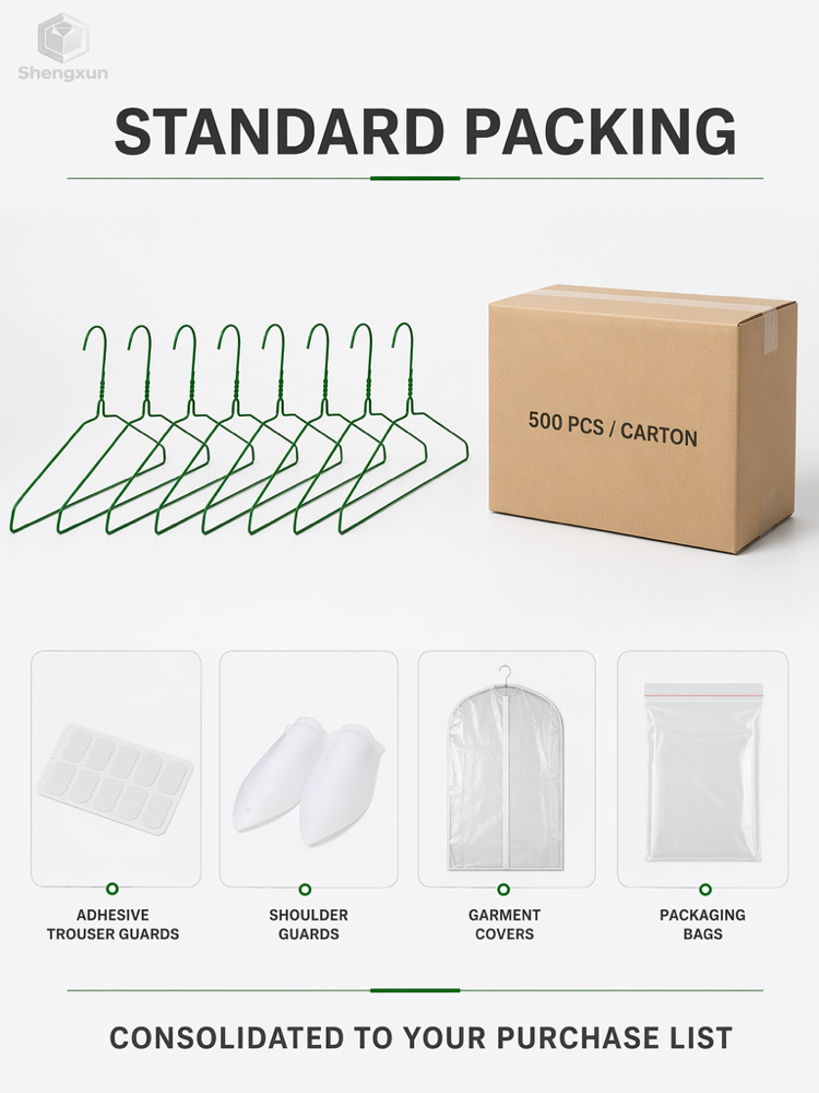 Green Coated Flat Shoulder Wire Hanger product view 5