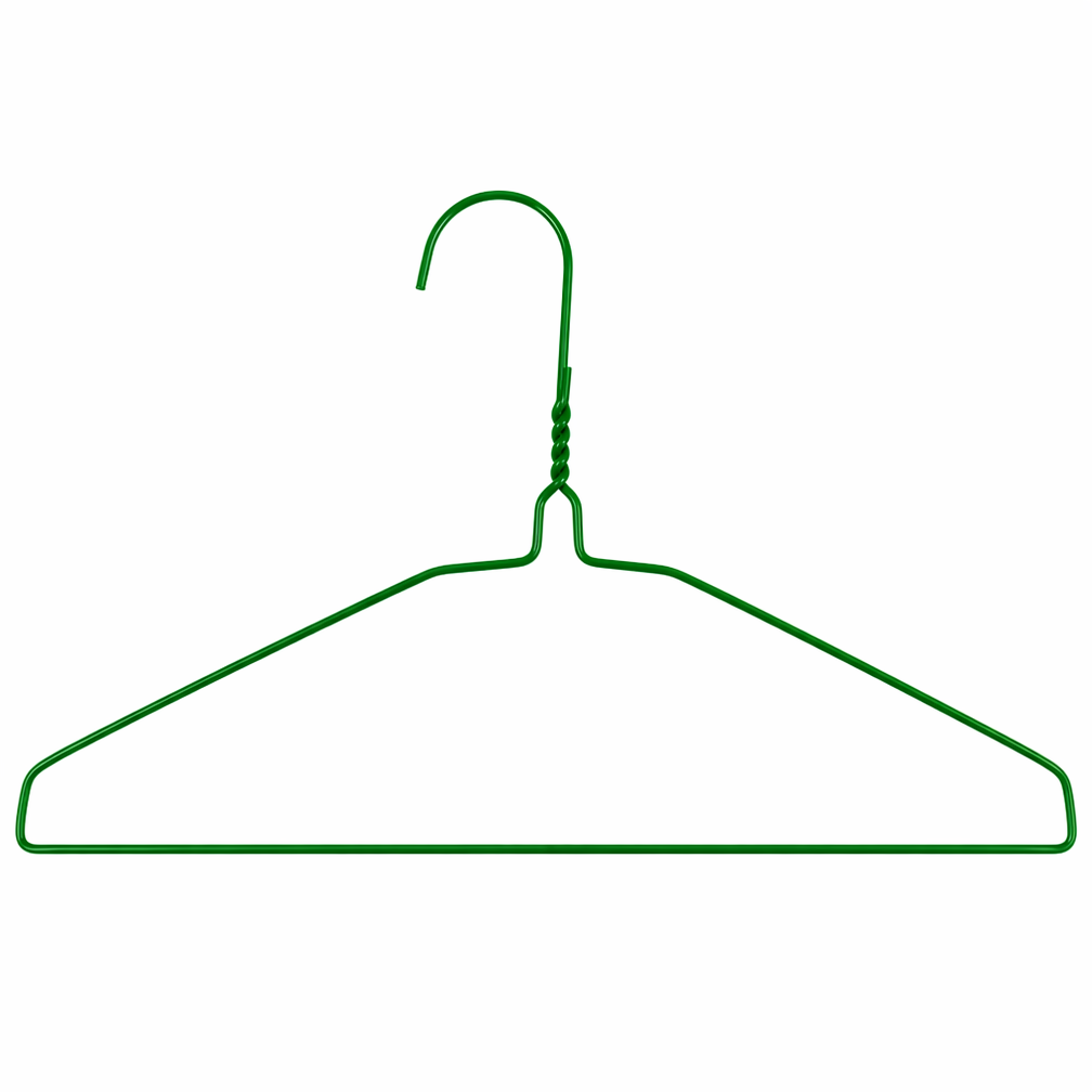 Green Coated Flat Shoulder Hanger