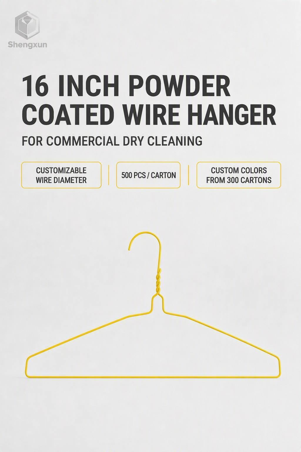 Yellow Coated Flat Shoulder Wire Hanger product view 6