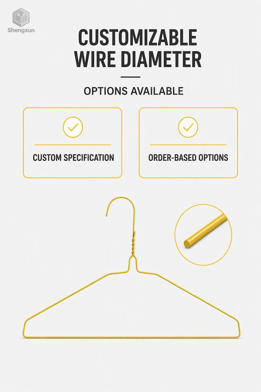 Yellow Coated Flat Shoulder Wire Hanger product view 7