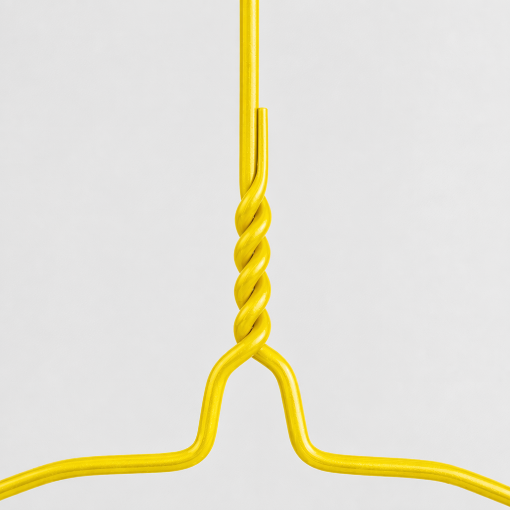 Yellow Coated Flat Shoulder Wire Hanger product view 2